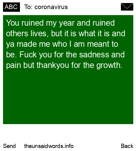 unsent message to coronavirus