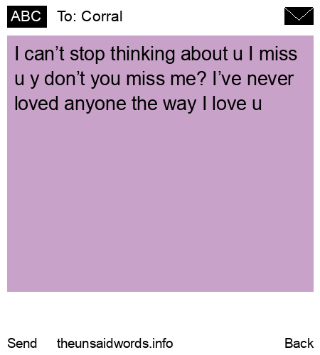 unsent message to Corral