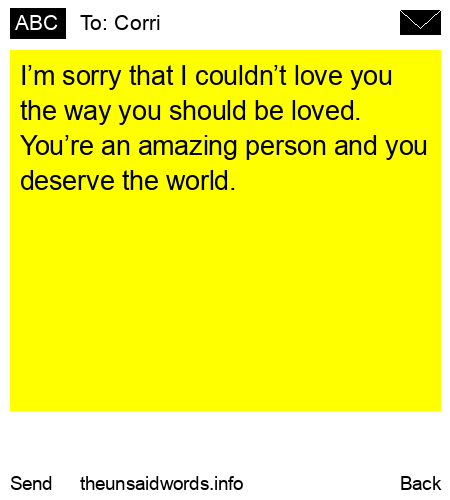 unsent message to Corri