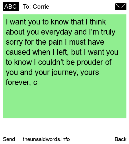 unsent message to Corrie