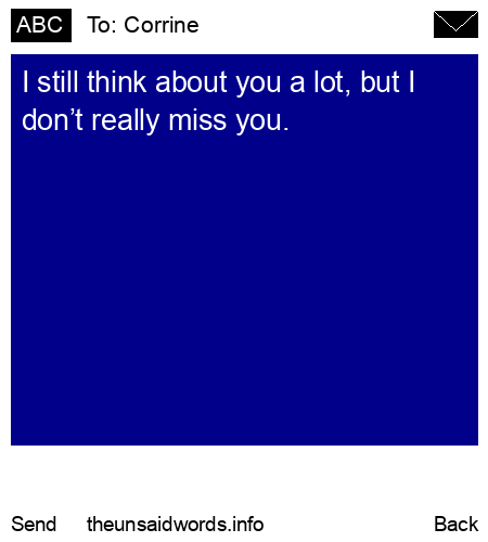 unsent message to Corrine
