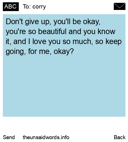 unsent message to corry
