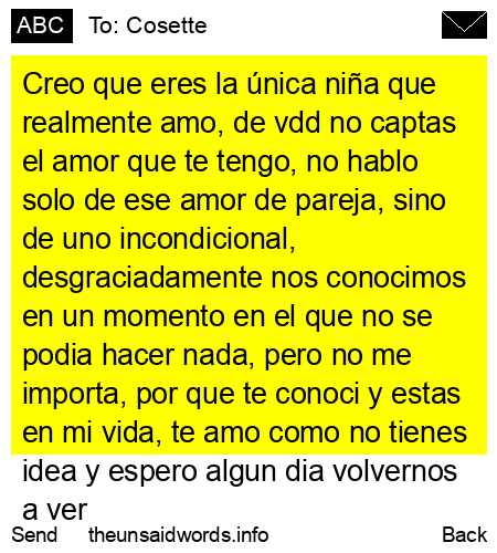 unsent message to Cosette