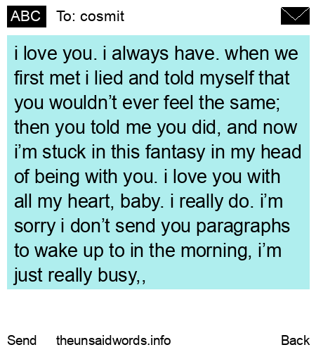 unsent message to cosmit