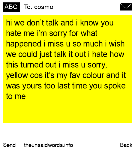 unsent message to cosmo
