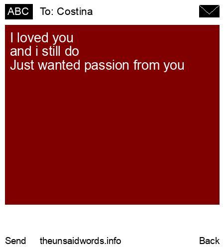 unsent message to Costina