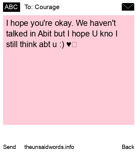 unsent message to Courage