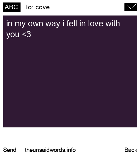 unsent message to cove