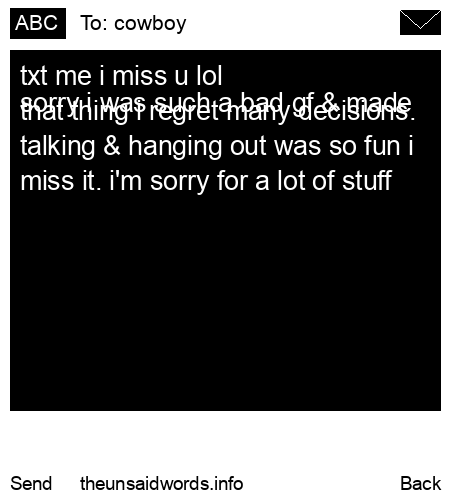 unsent message to cowboy