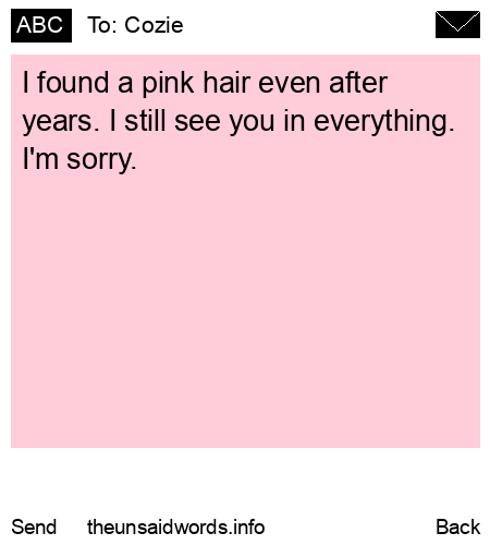 unsent message to Cozie