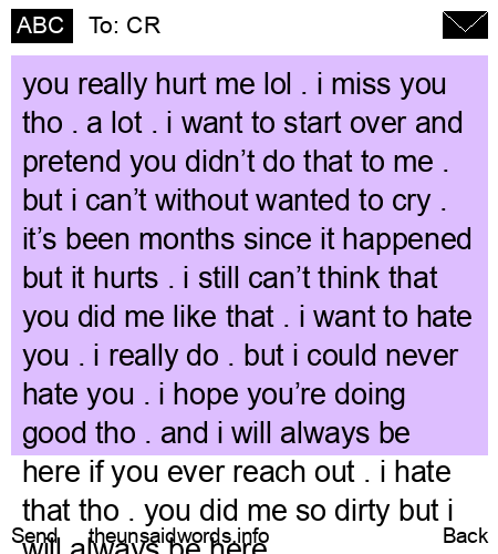 unsent message to CR