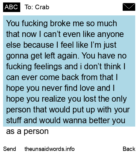 unsent message to Crab