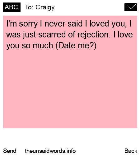 unsent message to Craigy