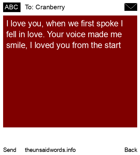 unsent message to Cranberry