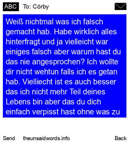 unsent message to Cörby