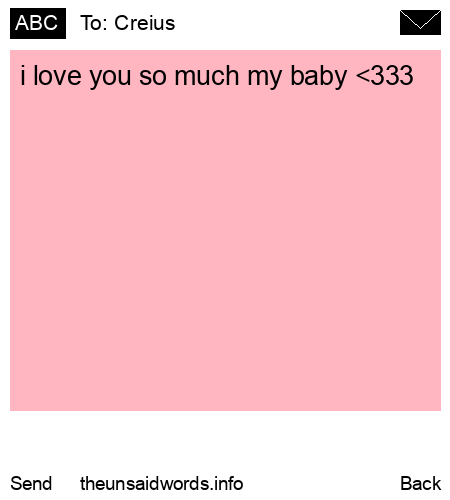 unsent message to Creius