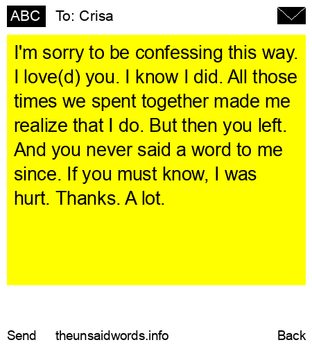 unsent message to Crisa