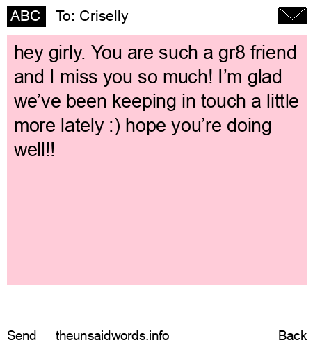unsent message to Criselly