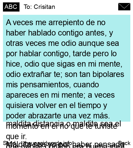 unsent message to Crisitan