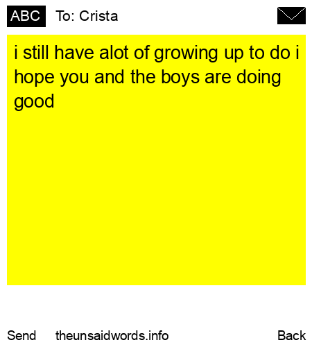 unsent message to Crista