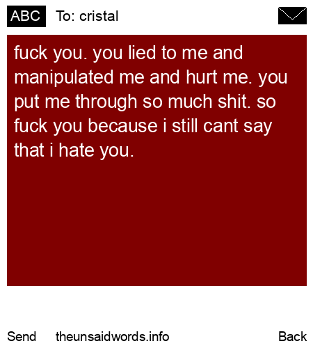unsent message to cristal