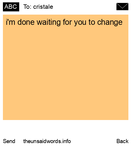 unsent message to cristale