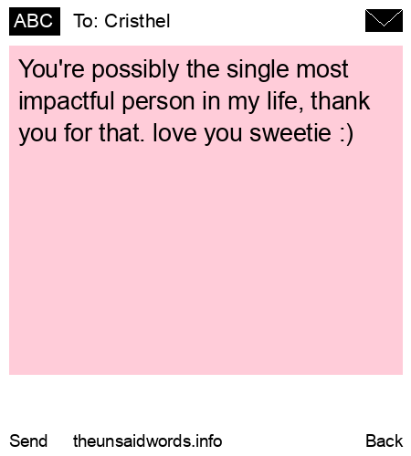 unsent message to Cristhel