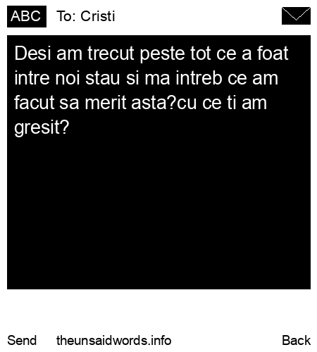 unsent message to Cristi