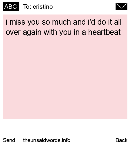 unsent message to cristino
