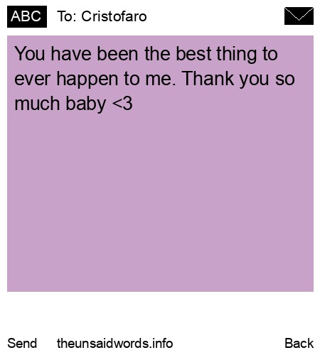 unsent message to Cristofaro