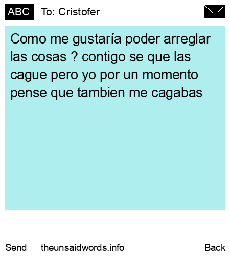 unsent message to Cristofer
