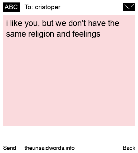 unsent message to cristoper