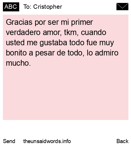 unsent message to Cristopher