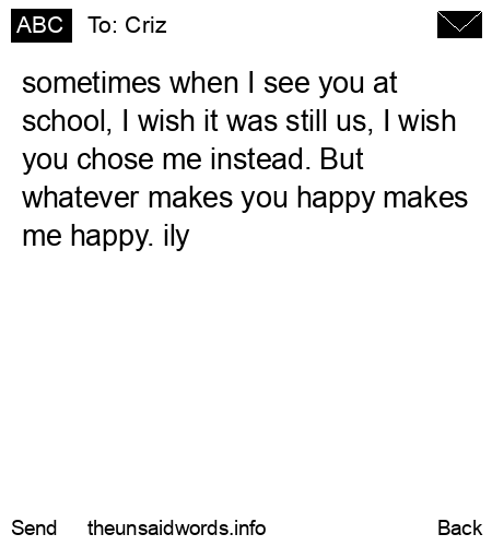 unsent message to Criz