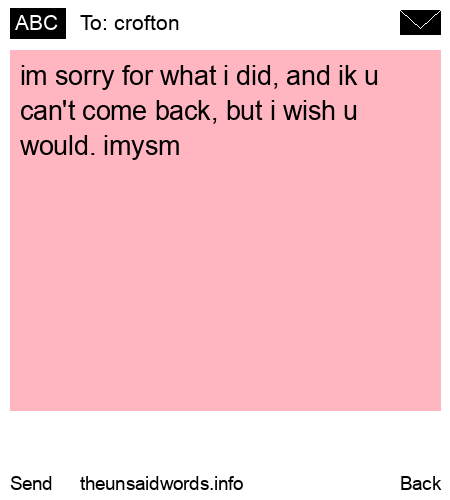 unsent message to crofton