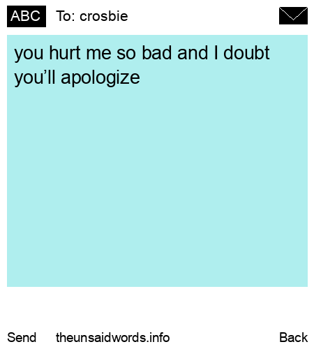 unsent message to crosbie