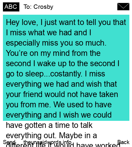 unsent message to Crosby