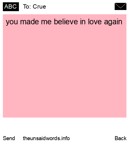 unsent message to Crue