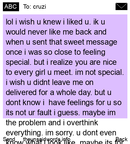 unsent message to cruzi