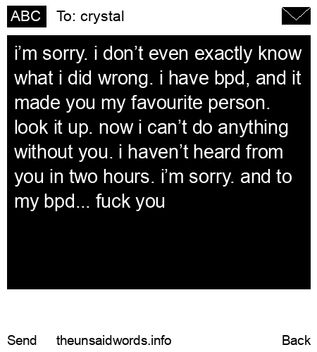 unsent message to crystal