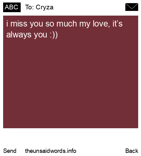 unsent message to Cryza