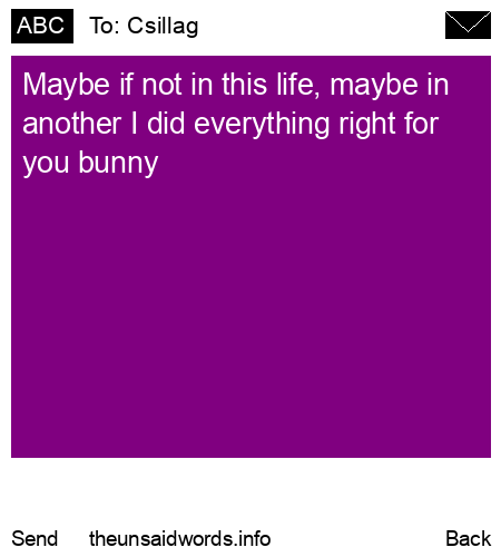 unsent message to Csillag
