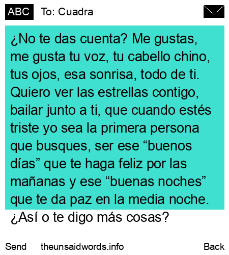 unsent message to Cuadra