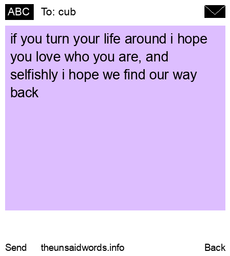 unsent message to cub