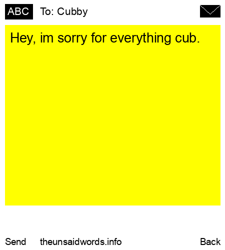 unsent message to Cubby