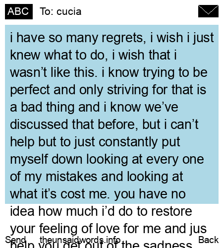 unsent message to cucia