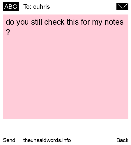 unsent message to cuhris