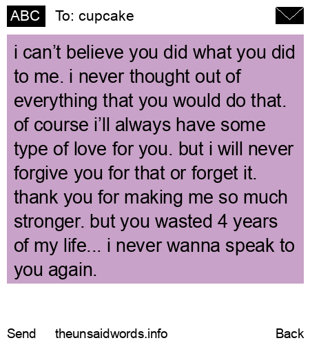 unsent message to cupcake