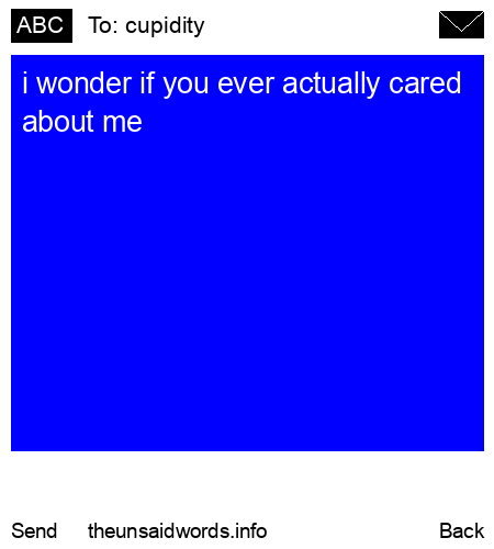 unsent message to cupidity