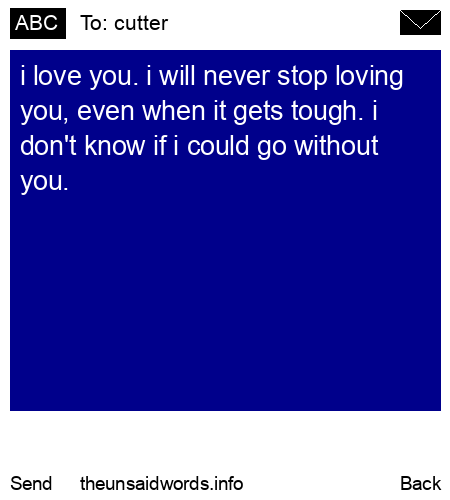 unsent message to cutter